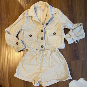 Corduroy matching two piece set